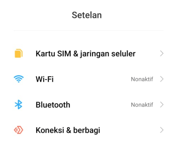 Menu WiFi HP