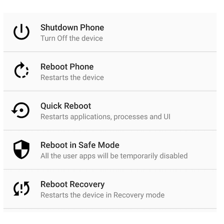 Opsi Reboot Recovery di Playstore