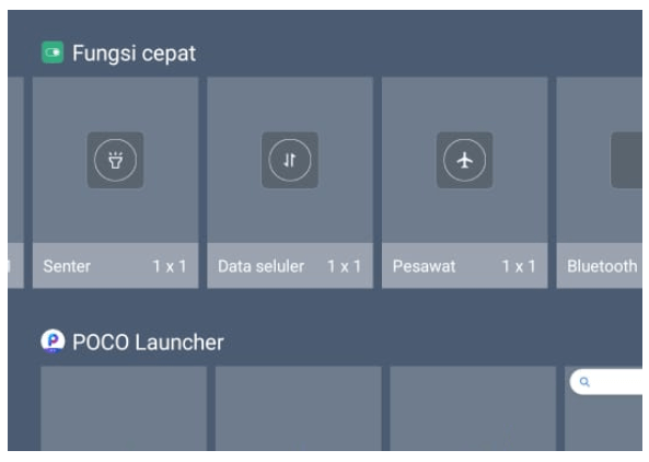 Opsi Senter di Widget HP