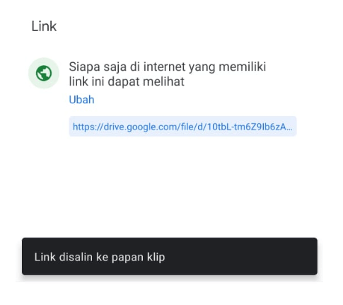 Salin Link Drive di HP