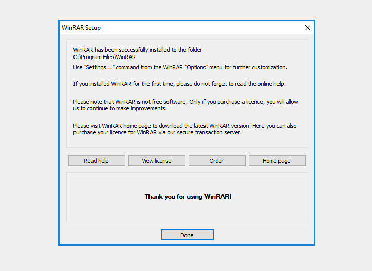 Contoh Selesai Install Winrar