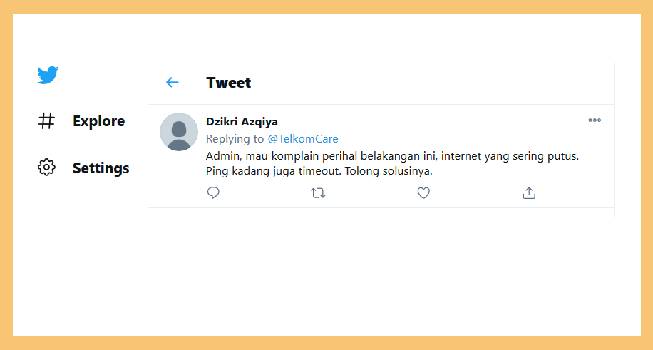 Melakukan Tweet Komplain IndiHome