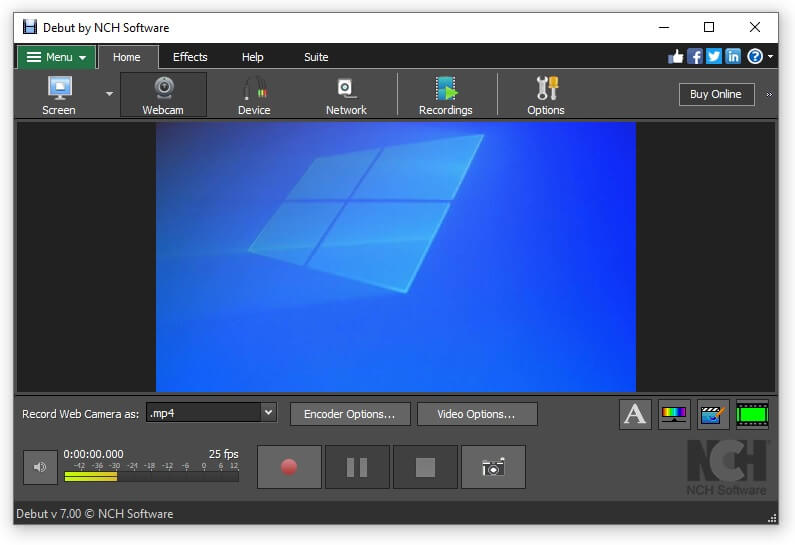 Contoh Kamera Aktif di Debut Video Capture Software