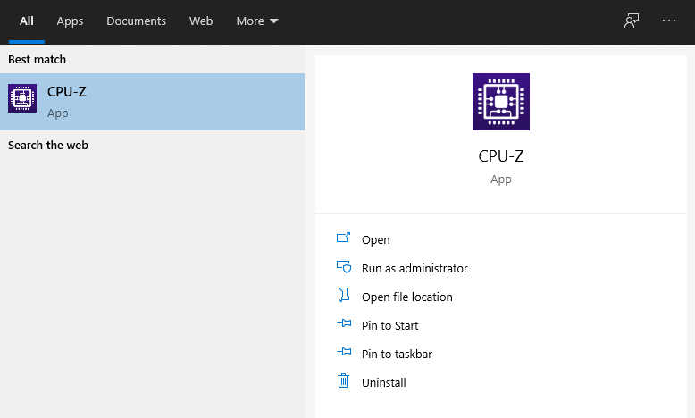 Buka Aplikasi CPU Z