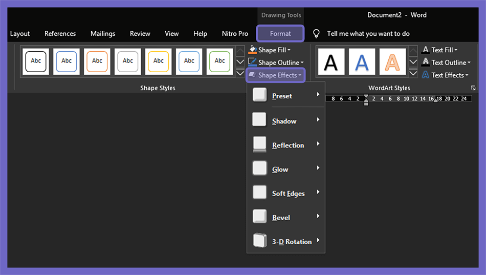 Tab Editing Word Art