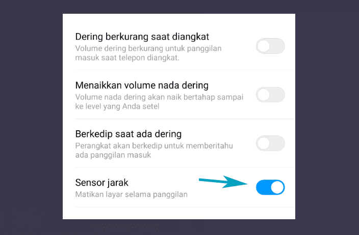 Menonaktifkan Sensor Jarak HP