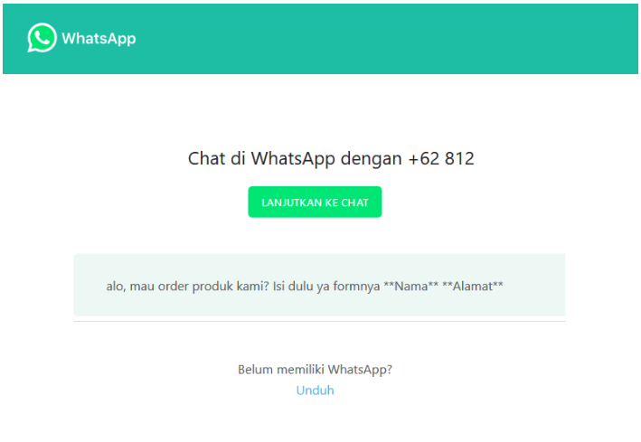 Contoh Hasil Link WA Otomatis