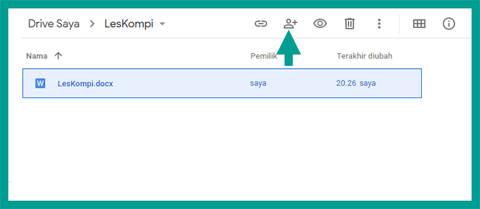 Contoh Setting Sharing di Google Drive
