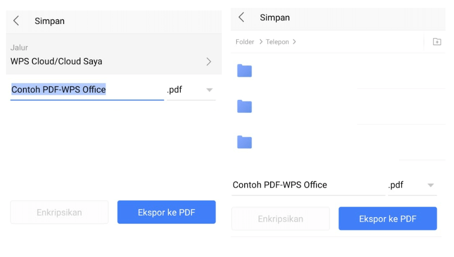 Ekspor PDF di WPS Office