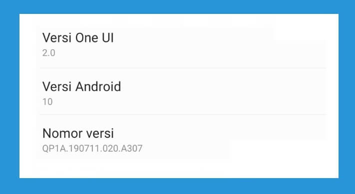 Ketuk Versi Android di Setelan