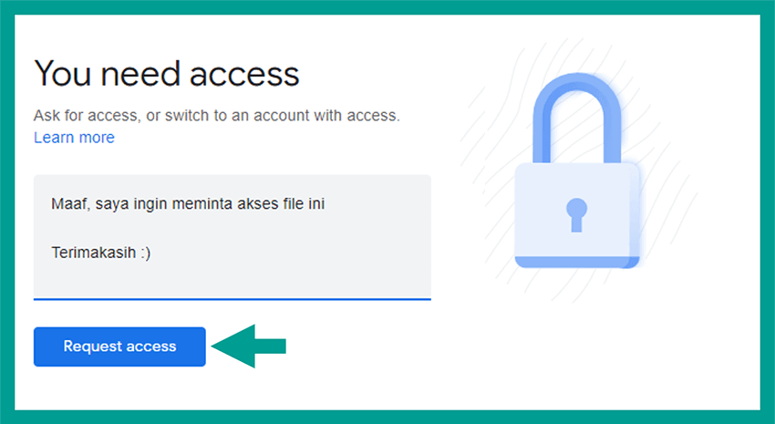 Pesan Request Akses File Google Drive