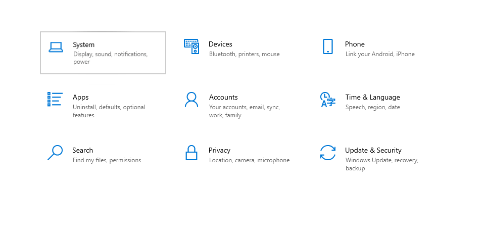 Menu System di Halaman Settings