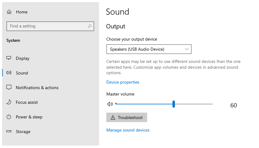 Opsi Troubleshoot Suara