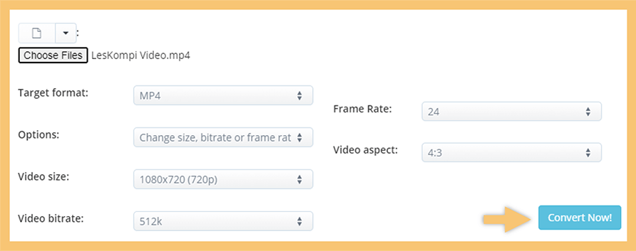 Menu Convert Video