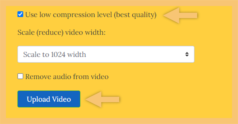 Menu Upload Video di VideoSmaller