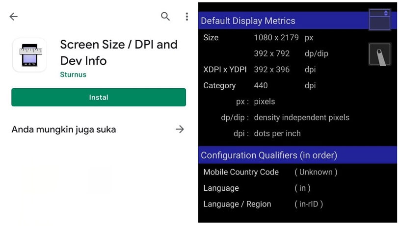 Aplikasi Pengecek Ukuran Dimensi Layar