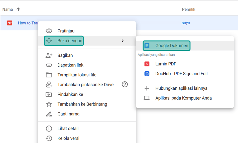 Buka File PDF di Google Docs