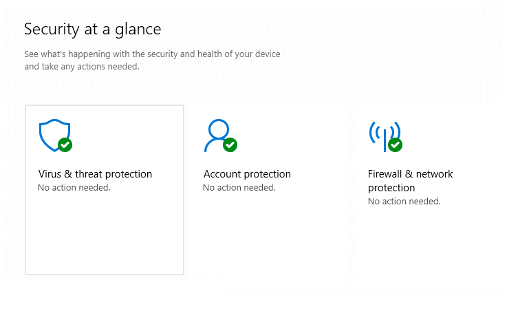 Menu Virus Protection di Settings