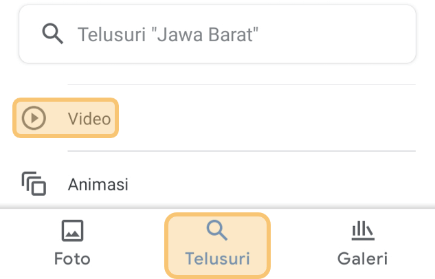 Menu Video di Google Photos