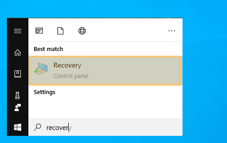 Menu Recovery Windows