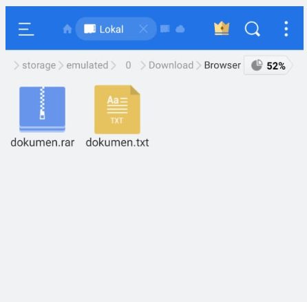 File RAR di ES File Explorer