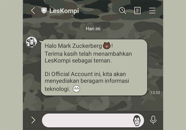 Cek Pesan Pembuka di Line