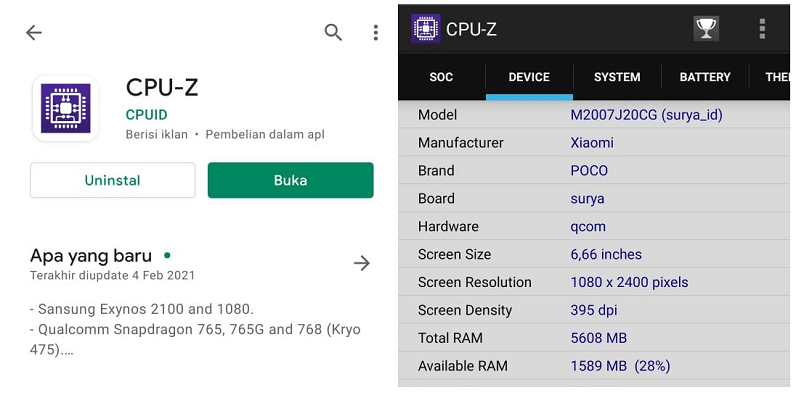 CPU Z Untuk Ketahui Ukuran Layar