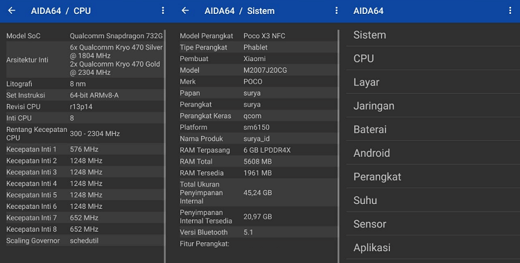 Aplikasi AIDA HP Android