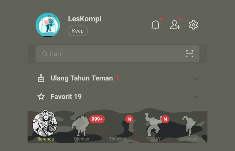 Cek Tema Baru di Line