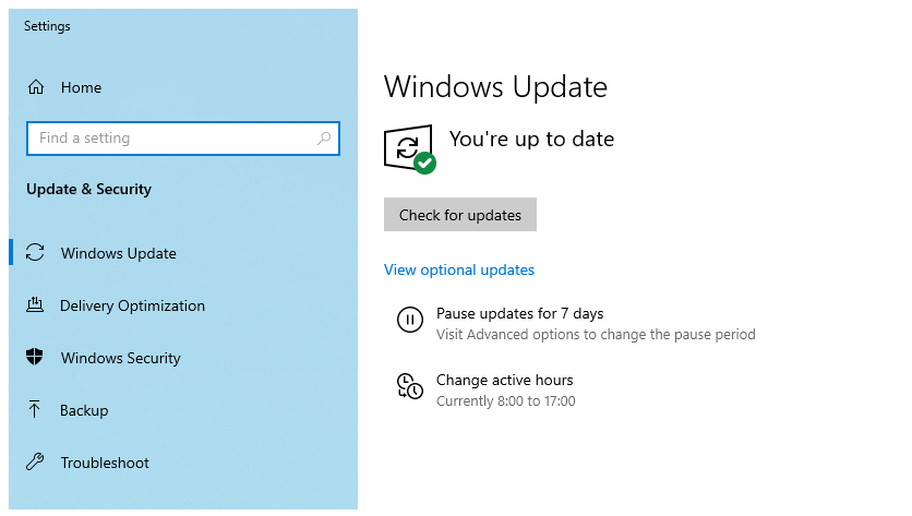 Cek Windows Update di Pengaturan