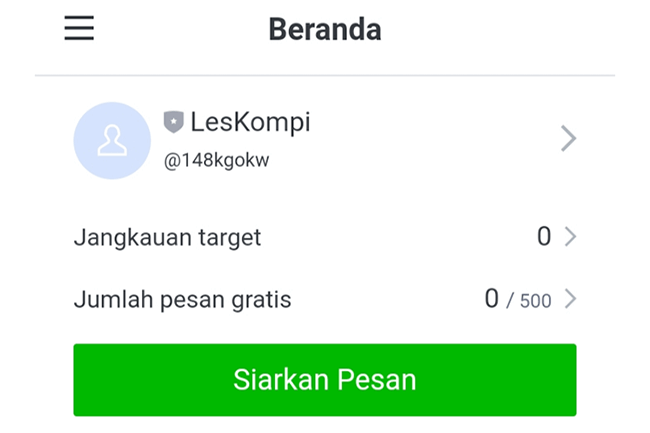 Contoh Selesai Buat Official Account Line