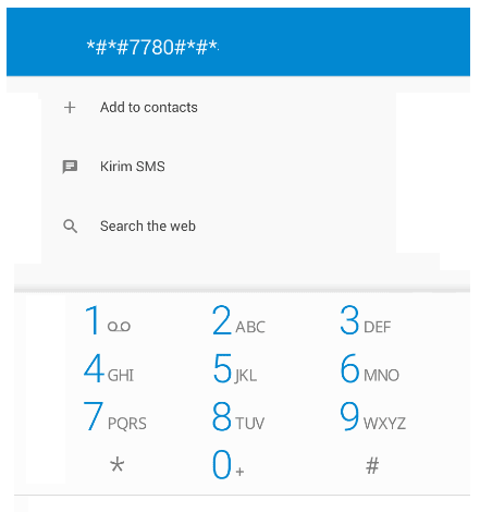 Contoh Kode Reset Samsung HP
