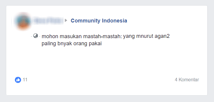 Contoh Mastah di Medsos