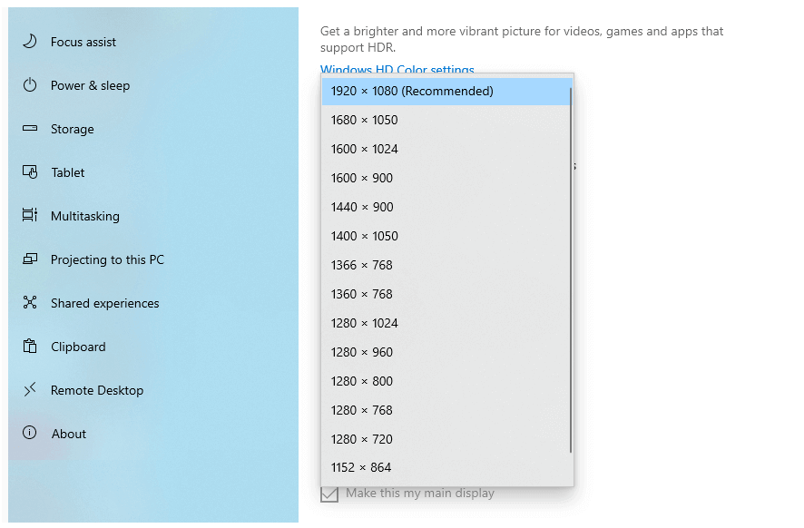 Contoh Display Resolution di Windows