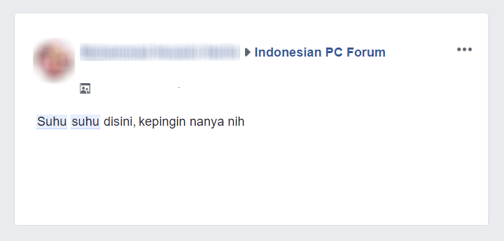 Pesan Suhu di FB
