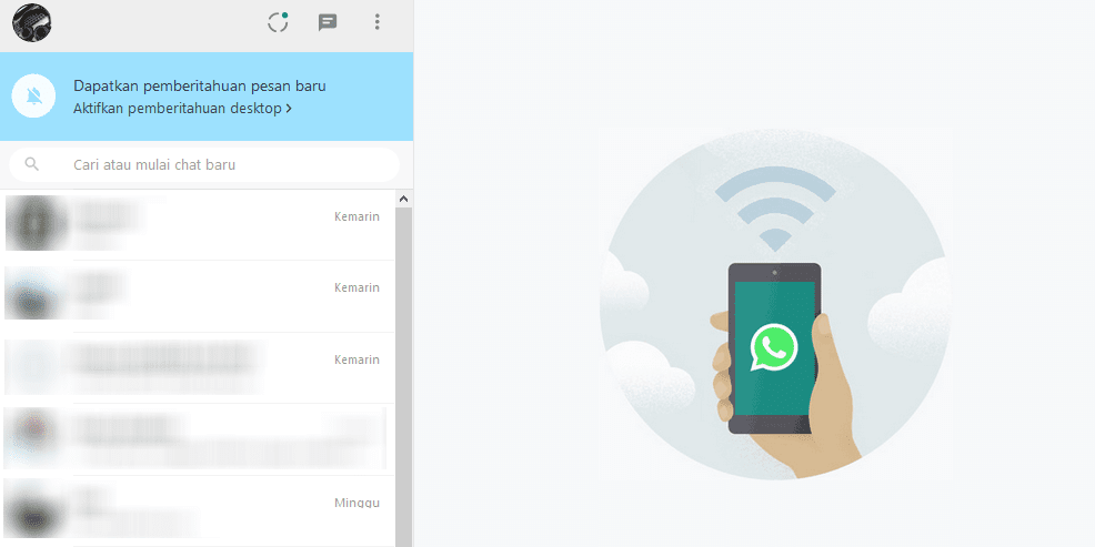 Tampilan WA Web Laptop