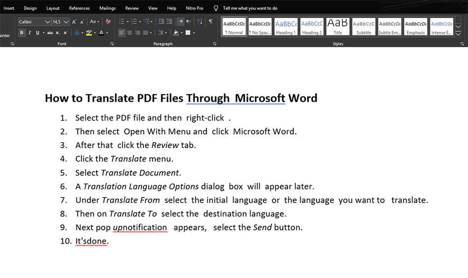 Hasil Translate File PDF di Microsoft Word