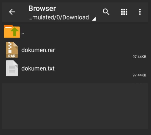 Hasil Ekstrak RAR ZArchiver