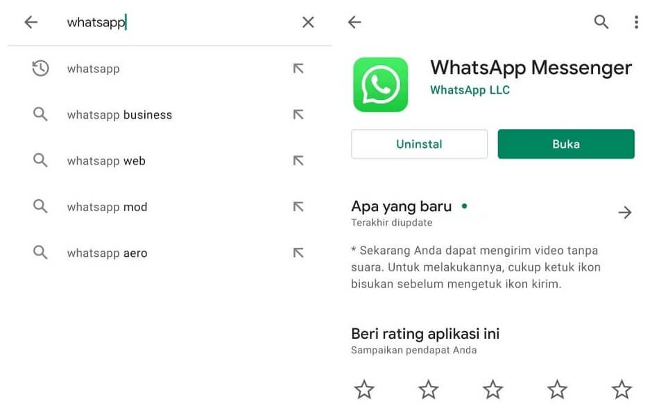 Install Ulang Aplikasi WA