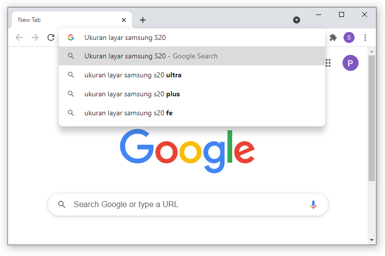 Ketik Kata Kunci HP di Google