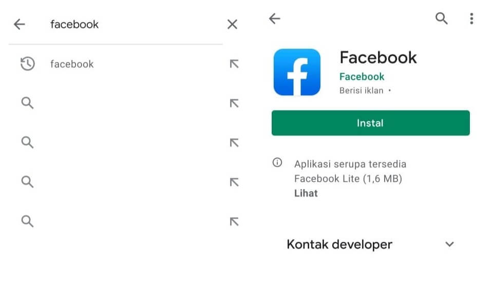 Lakukan Reinstall FB