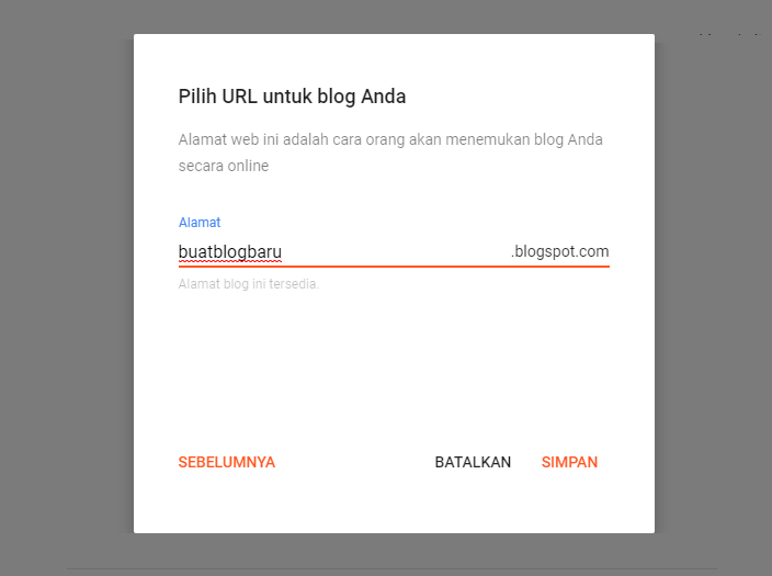 Masukkan URL Situs