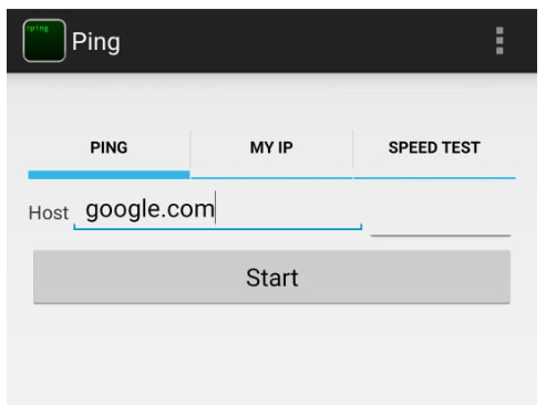 Input Alamat di Aplikasi Ping