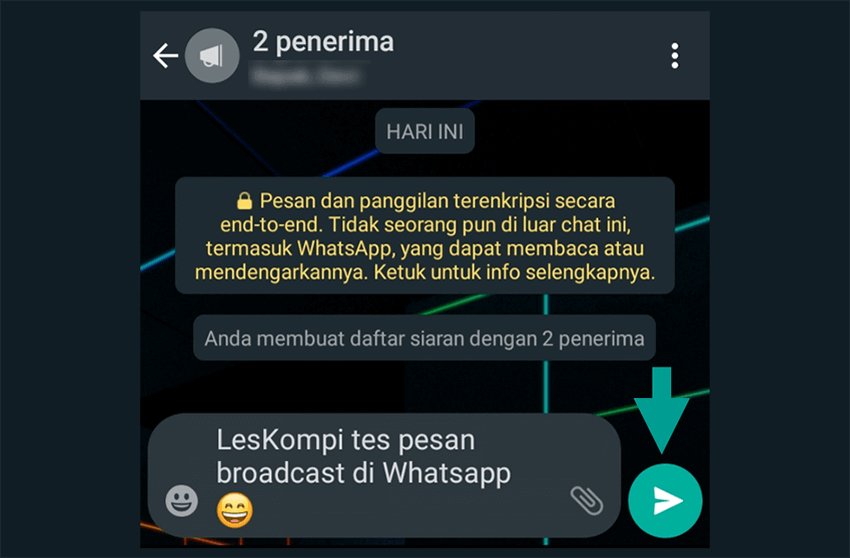 Masukkan Pesan Broadcast WA