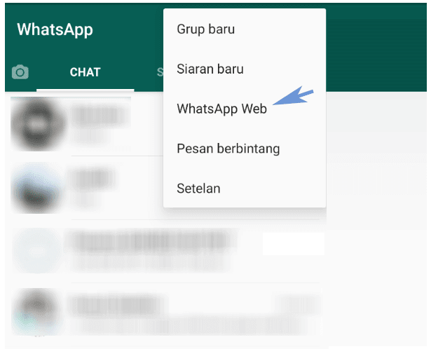 Menu WA Web di WhatsApp
