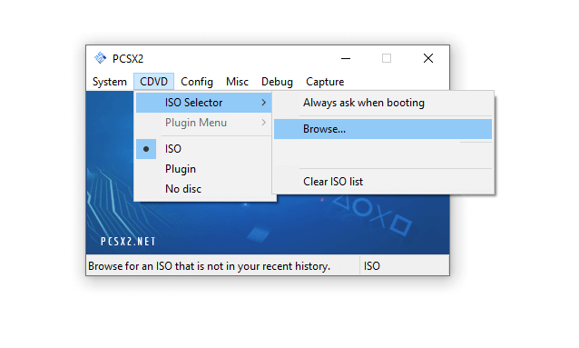 Browse ISO di PCSX