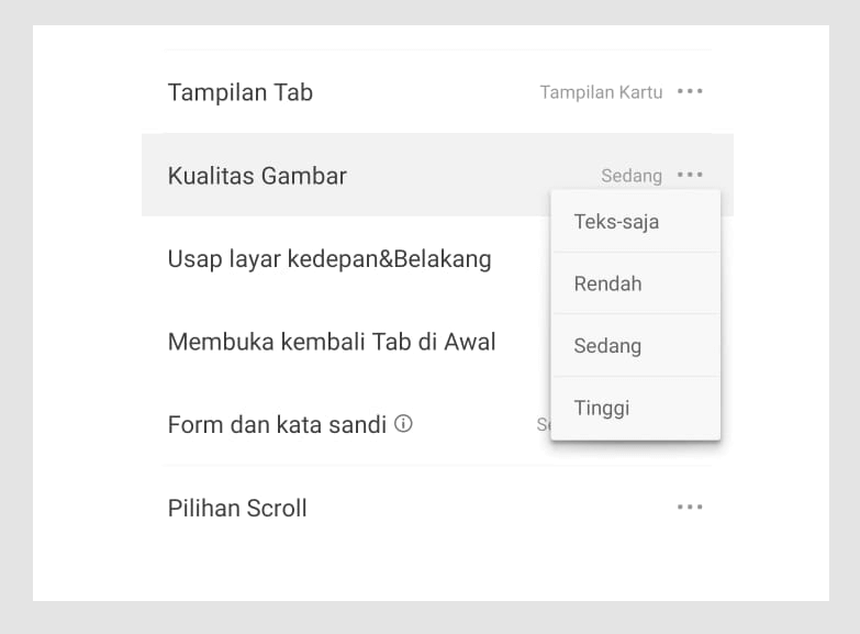 Matikan Gambar Saat Browsing