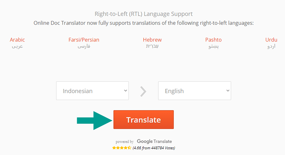 Pilih Bahasa Untuk Translate PDF