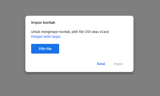 Pilih Data Kontak WhatsApp