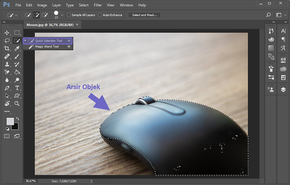 Lakukan Seleksi Gambar Dengan Quick Selection Tool